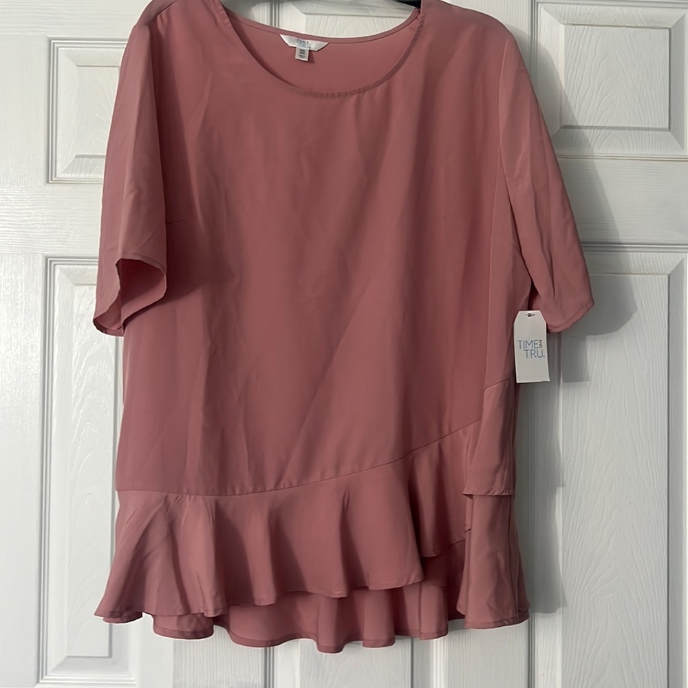 NWT-Time and Tru peplum short sleeve Top-Size XXL (20)